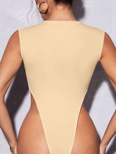Summer High Cut Sexy Tight Bodysuit With Round Neckline